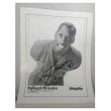 Robert Brooks autographed 8x10 B&W photo Packers