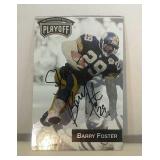 Barry Foster autographed 1993 Playoff box cover