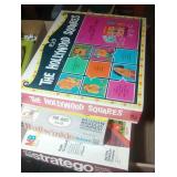 3 vintage games - "Hollywood Squares", "Stratego"