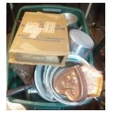 copper molds, pots, pans, punch bowl, some new