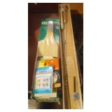 assorted fishing flies & poppers, new filet board