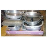 cookware and bakeware lot - sifter, stock pot,