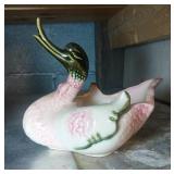Hull Pottery - green and pink duck