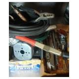 2 flats of tools - mallet, clamps, screwdrivers,