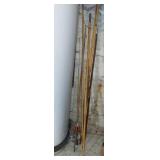 fishing poles - 2 cane and one pole with spear