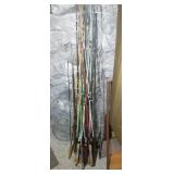 20+ fishing rods and 2 Zebco 202 reels.