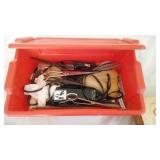 shaving lot - scissors, shaving brushes, hair