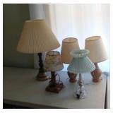 5 lamps and shades - tallest is 27 inches