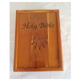 King James Version of the Holy Bible in wood box
