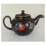 black small painted tea pot marked IBA England