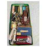 pocket tools sets, pocket watch (seized), many