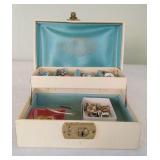 small jewelry box and contents - clip on and screw