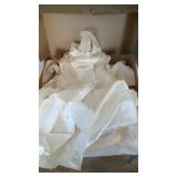 wedding dress and veil in boxes
