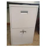 2 draw filing cabinet with keys - 15 inch wide, 25