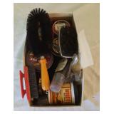 shoe shine lot - brushes, polish and oils