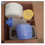 plastic bowls, plastic ware and funnel