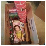 toy ship, "brick" wall covering, Tutti paper doll,