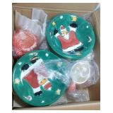 4 boxes of Gibson Santa plates, bowls, and mugs, &