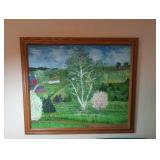 framed country road painting, maps, Atlas Guide