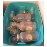 tote of Kerr and Ball jars - all clear