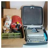Smith Corona manual typewriter, bolt bin, RCA