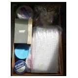 plastic canvas, glitter, pom poms, stencils, small