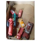 vintage Auburn rubber toys - tractors, trucks and
