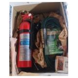 fire extinguisher, extension cord, allen wrenches,