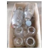 Kerr and Ball canning jars.
