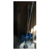 5 snow shovels, garden shovel, ice chipper,
