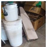 contents under table - cedar shakes, small ironing