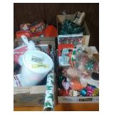Christmas decor - paper, bows, ceramic tree,
