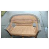 wicker loveseat and 6 matching chairs