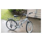 Ladies Timberline bicycle, rack and helmet