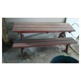 one sided picnic table and bench