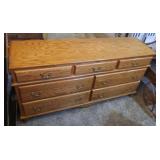 oak triple bedroom dresser  - 62 inch wide, 17