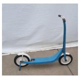 blue scooter with brake and kickstand