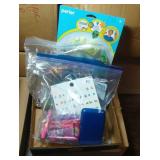 Perler Bead kit, lip gloss, earrings, hair ties &