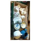 tea party lot - saucers, cups, white bowls with