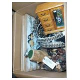 Chickadee carving, jewelry box, "Home & Family"