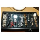 jewelry lot - necklaces, bracelets, leather watch