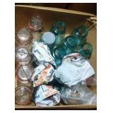 canning jars - blue Ball jars, lids for mason jars