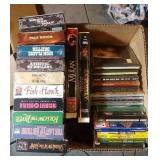 VHS movies including Mulan, CD music & Star Craft
