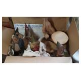 4 Gnome figures and riser, some with COA