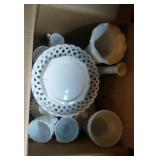 milk glass lot - ashtray, bud vase, large vase,