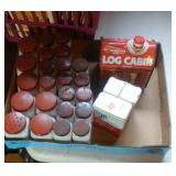 spice jars, Log Cabin syrup can, McCormick tins