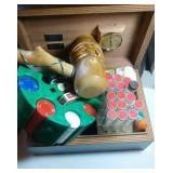 gambling and tobacco lot - large wood carved pipe,