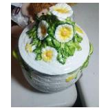 Basket with Flowers cookie jar