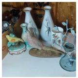 7 pieces - Ioga bird vases, Holland pheasant