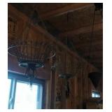 4 hanging flower baskets - 2 metal, 2 woven